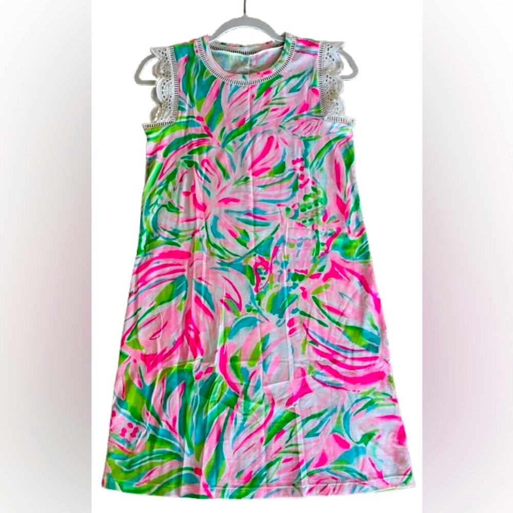 Lilly Pulitzer Agee Croc My World Eyelet Jersey Dress